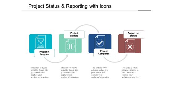 Project Status And Reporting With Icons Ppt PowerPoint Presentation Layouts Vector Project Status And Reporting With Icons Ppt PowerPoint Presentation Layouts Vector