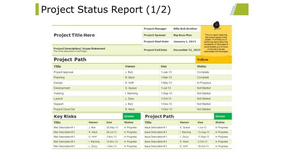 Project Status Report Template 1 Ppt PowerPoint Presentation File Design Inspiration Project Status Report Template 1 Ppt PowerPoint Presentation File Design Inspiration