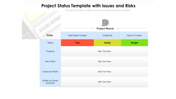 Project Status Template With Issues And Risks Ppt PowerPoint Presentation File Outline PDF Project Status Template With Issues And Risks Ppt PowerPoint Presentation File Outline PDF