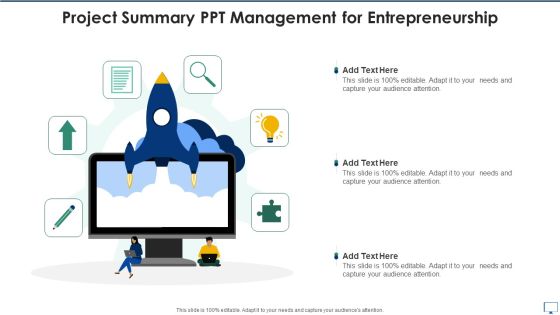 Project Summary PPT Management For Entrepreneurship Professional PDF