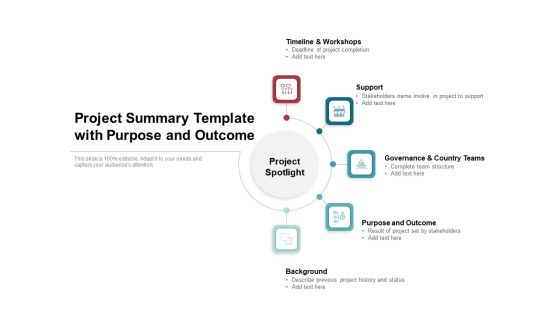 Project Summary Template With Purpose And Outcome Ppt PowerPoint Presentation Show Layouts PDF Project Summary Template With Purpose And Outcome Ppt PowerPoint Presentation Show Layouts PDF