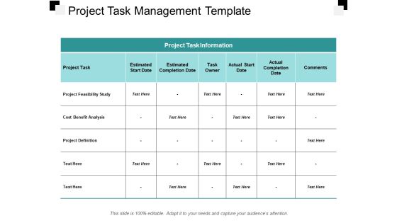 Project Task Management Template Ppt PowerPoint Presentation Styles Background Image
