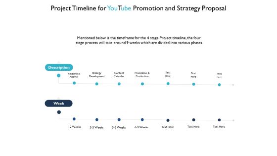 Project Timeline For Youtube Promotion And Strategy Proposal Week Ppt PowerPoint Presentation Model Outfit Project Timeline For Youtube Promotion And Strategy Proposal Week Ppt PowerPoint Presentation Model Outfit