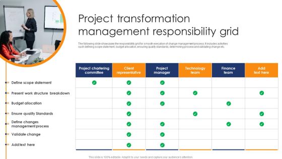 Project Transformation Management Responsibility Grid Icons PDF Project Transformation Management Responsibility Grid Icons PDF