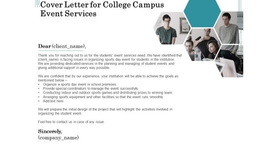 Promoting University Event Cover Letter For College Campus Event Services Ppt Slides Template PDF Promoting University Event Cover Letter For College Campus Event Services Ppt Slides Template PDF