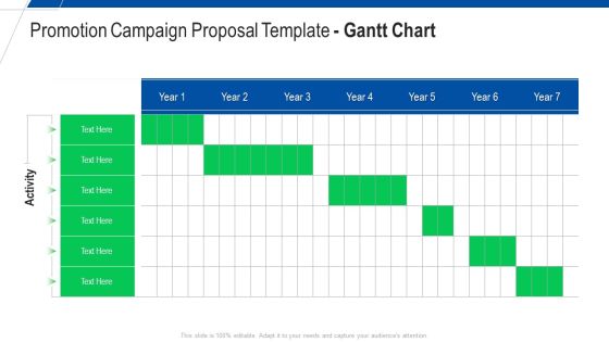 Promotion Campaign Proposal Template Gantt Chart Ppt Pictures Slide PDF Promotion Campaign Proposal Template Gantt Chart Ppt Pictures Slide PDF