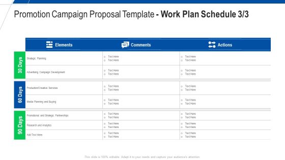 Promotion Campaign Proposal Template Work Plan Schedule Services Ppt Portfolio Objects PDF