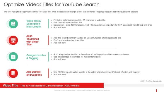 Promotion Guide To Advertise Brand On Youtube Optimize Videos Titles For Youtube Search Diagrams PDF Promotion Guide To Advertise Brand On Youtube Optimize Videos Titles For Youtube Search Diagrams PDF