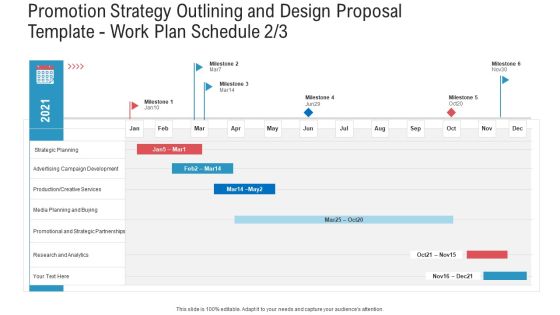 Promotion Strategy Outlining And Design Proposal Template Work Plan Schedule Campaign Pictures PDF