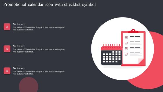 Promotional Calendar Icon With Checklist Symbol Formats PDF Promotional Calendar Icon With Checklist Symbol Formats PDF