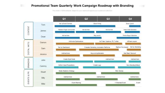 Promotional Team Quarterly Work Campaign Roadmap With Branding Microsoft Promotional Team Quarterly Work Campaign Roadmap With Branding Microsoft