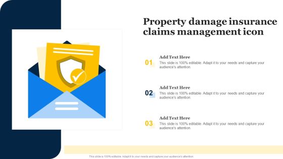 Property Damage Insurance Claims Management Icon Ideas PDF