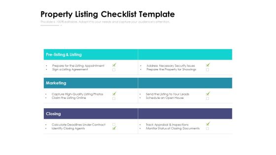 Property Listing Checklist Template Ppt PowerPoint Presentation File Inspiration PDF Property Listing Checklist Template Ppt PowerPoint Presentation File Inspiration PDF