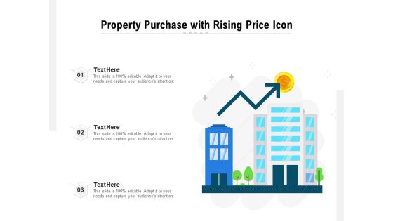 Property Purchase With Rising Price Icon Ppt PowerPoint Presentation Gallery Clipart Images PDF