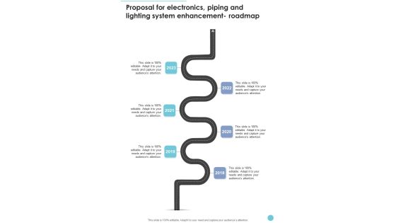 Proposal Electronics Piping Lighting System Enhancement Roadmap One Pager Sample Example Document Proposal Electronics Piping Lighting System Enhancement Roadmap One Pager Sample Example Document