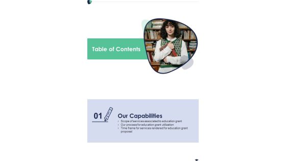 Proposal For Academic Grant Table Of Contents One Pager Sample Example Document Proposal For Academic Grant Table Of Contents One Pager Sample Example Document