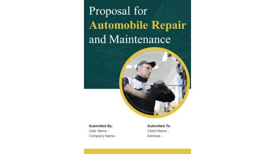 Proposal For Automobile Repair And Maintenance Example Document Report Doc Pdf Ppt