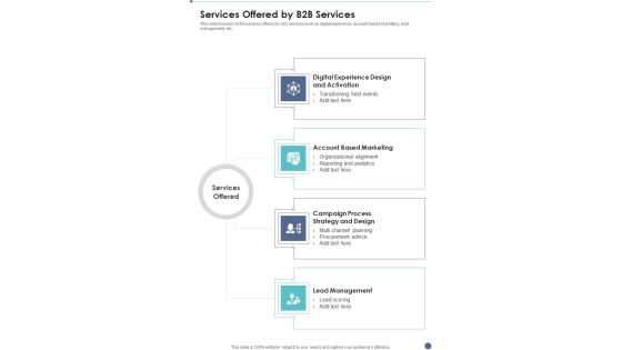 Proposal For B2B Services Services Offered By B2B Services One Pager Sample Example Document Proposal For B2B Services Services Offered By B2B Services One Pager Sample Example Document