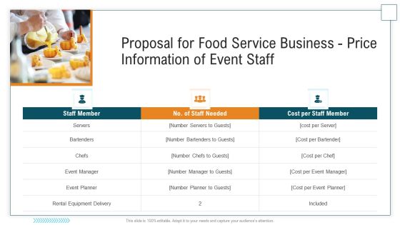 Proposal For Food Service Business Price Information Of Event Staff Formats PDF Proposal For Food Service Business Price Information Of Event Staff Formats PDF