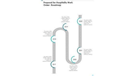 Proposal For Hospitality Work Order Roadmap One Pager Sample Example Document Proposal For Hospitality Work Order Roadmap One Pager Sample Example Document