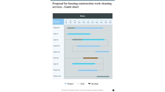 Proposal For Housing Construction Work Cleaning Services Gantt Chart One Pager Sample Example Document Proposal For Housing Construction Work Cleaning Services Gantt Chart One Pager Sample Example Document