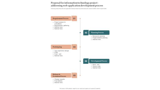 Proposal For Information Technology Project Addressing Web One Pager Sample Example Document Proposal For Information Technology Project Addressing Web One Pager Sample Example Document