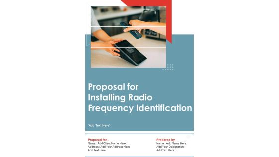 Proposal For Installing Radio Frequency Identification Example Document Report Doc Pdf Ppt Proposal For Installing Radio Frequency Identification Example Document Report Doc Pdf Ppt