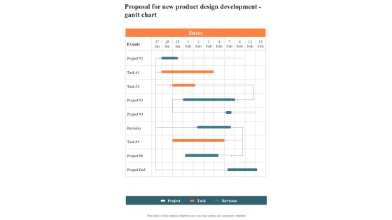 Proposal For New Product Design Development Gantt Chart One Pager Sample Example Document Proposal For New Product Design Development Gantt Chart One Pager Sample Example Document
