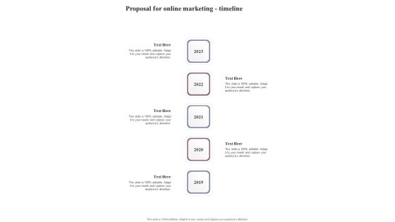 Proposal For Online Marketing Timeline One Pager Sample Example Document Proposal For Online Marketing Timeline One Pager Sample Example Document