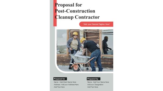Proposal For Post Construction Cleanup Contractor Example Document Report Doc Pdf Ppt