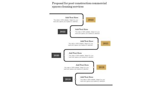 Proposal For Post Construction Commercial Spaces Cleaning Services One Pager Sample Example Document