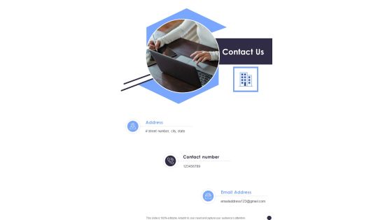 Proposal For Product Growth Contact Us One Pager Sample Example Document Proposal For Product Growth Contact Us One Pager Sample Example Document