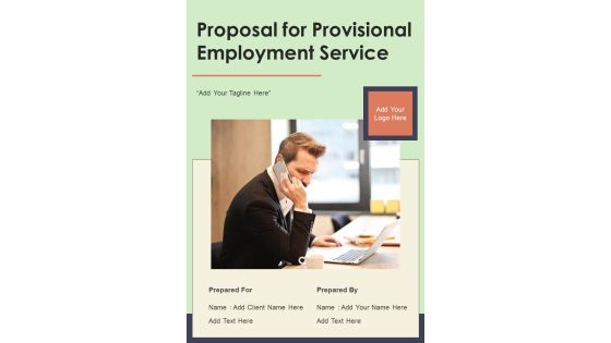 Proposal For Provisional Employment Service Example Document Report Doc Pdf Ppt