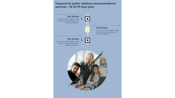 Proposal For Public Relations And Promotional Services 30 60 90 Days One Pager Sample Example Document Proposal For Public Relations And Promotional Services 30 60 90 Days One Pager Sample Example Document