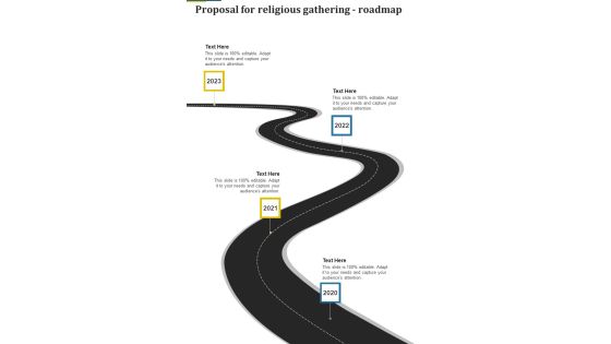 Proposal For Religious Gathering Roadmap One Pager Sample Example Document Proposal For Religious Gathering Roadmap One Pager Sample Example Document