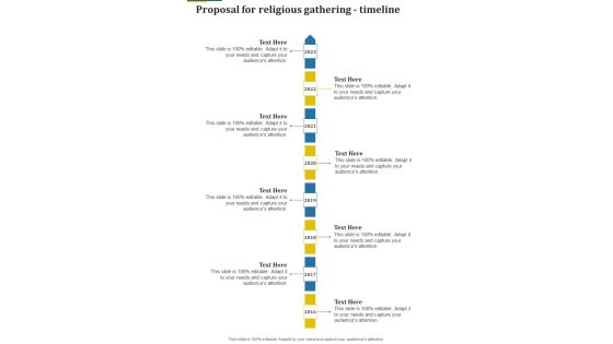 Proposal For Religious Gathering Timeline One Pager Sample Example Document Proposal For Religious Gathering Timeline One Pager Sample Example Document
