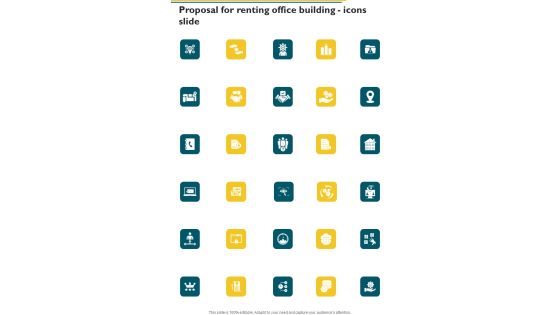 Proposal For Renting Office Building Icons Slide One Pager Sample Example Document