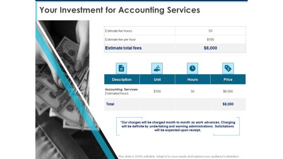 Proposal Template For Accounting Services Your Investment For Accounting Services Ppt Graphics PDF Proposal Template For Accounting Services Your Investment For Accounting Services Ppt Graphics PDF
