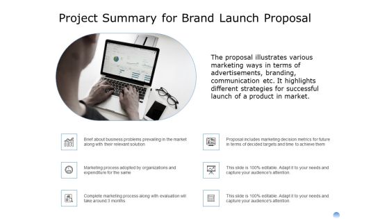 Proposal To Brand Company Professional Services Project Summary For Brand Launch Proposal Background PDF