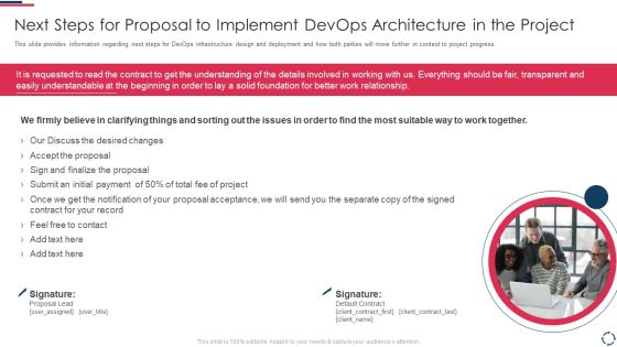 Proposal To Implement Devops Architecture In The Project Next Steps For Proposal To Implement Devops Rules PDF Proposal To Implement Devops Architecture In The Project Next Steps For Proposal To Implement Devops Rules PDF
