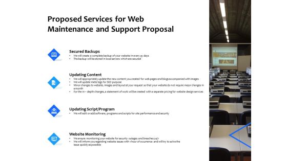 Proposed Services For Web Maintenance And Support Proposal Ppt PowerPoint Presentation File Show Proposed Services For Web Maintenance And Support Proposal Ppt PowerPoint Presentation File Show