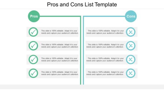 Pros And Cons List Template Ppt PowerPoint Presentation Slides Vector