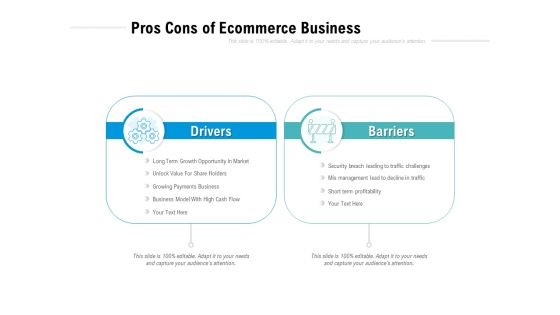 Pros Cons Of Ecommerce Business Ppt PowerPoint Presentation Model Introduction Pros Cons Of Ecommerce Business Ppt PowerPoint Presentation Model Introduction