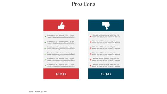 Pros Cons Ppt PowerPoint Presentation Show
