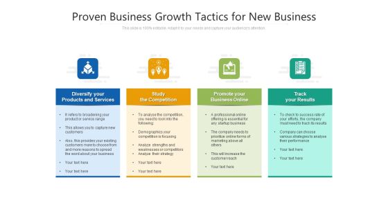 Proven Business Growth Tactics For New Business Ppt PowerPoint Presentation Gallery Layout PDF Proven Business Growth Tactics For New Business Ppt PowerPoint Presentation Gallery Layout PDF