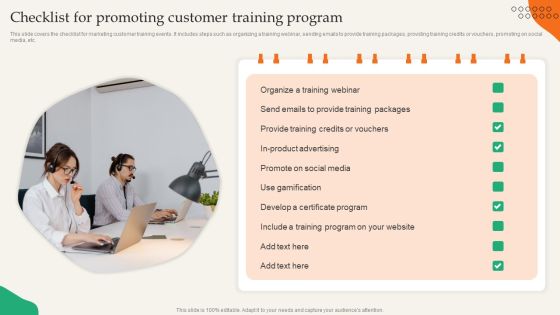Providing Efficient Client Services Checklist For Promoting Customer Training Program Themes PDF Providing Efficient Client Services Checklist For Promoting Customer Training Program Themes PDF