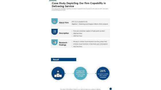 Psychology Research Project Case Study Depicting Our Firm Capability In Delivering Service One Pager Sample Example Document Psychology Research Project Case Study Depicting Our Firm Capability In Delivering Service One Pager Sample Example Document