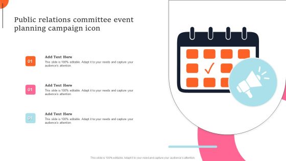 Public Relations Committee Event Planning Campaign Icon Download PDF