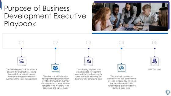 Purpose Of Business Development Executive Playbook Mockup PDF Purpose Of Business Development Executive Playbook Mockup PDF