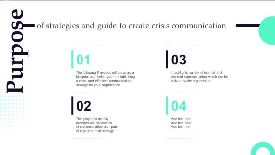 Purpose Of Strategies And Guide To Create Crisis Communication Template PDF Purpose Of Strategies And Guide To Create Crisis Communication Template PDF